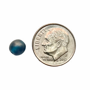 Czech glass round druk beads 50pc Capri blue sueded gold 6mm