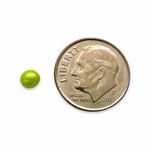 Czech glass round druk beads 100pc lime green pearl 4mm UV glow