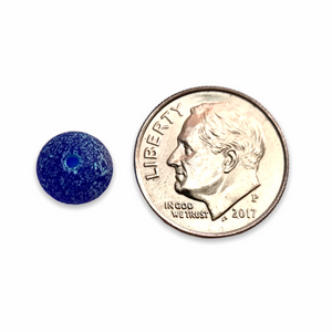 Czech glass round druk beads 25pc etched cobalt light blue wash 8mm