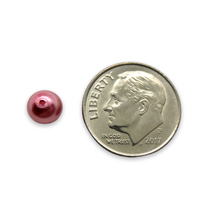 Czech glass round druk beads 30pc fandango pink pearl 6mm