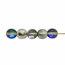 Load image into Gallery viewer, Czech glass round druk beads 30pc Heliotrope silver purple blue 8mm-Orange Grove Beads
