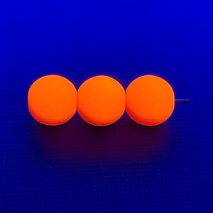 Czech glass round beads 25pc matte neon orange UV glow 8mm