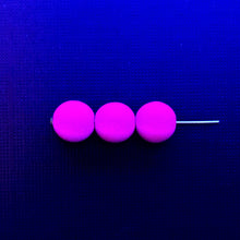 Load image into Gallery viewer, Czech glass round beads 25pc matte neon purple pink UV glow 8mm
