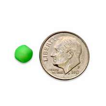 Load image into Gallery viewer, Czech glass round druk beads READ DESCRIPTION 60pc neon green UV glow 6mm
