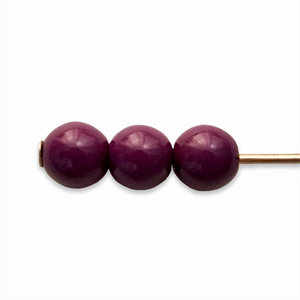 Czech glass round druk beads 50pc creamy opaque purple 4mm-Orange Grove Beads