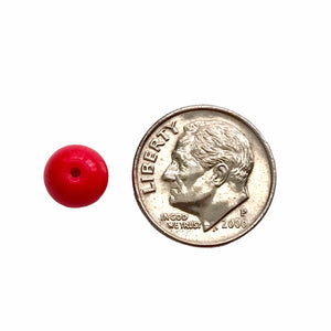 Czech glass round beads 37pc opaque Christmas red 8mm