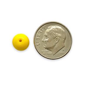 Czech glass round druk beads 25pc opaque yellow 8mm