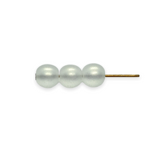Load image into Gallery viewer, Czech glass round druk beads 50pc crystal white with sueded gold 6mm
