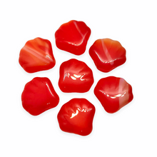 Load image into Gallery viewer, Czech glass scallop seashell beads 15pc coral red orange white 15mm-Orange Grove Beads
