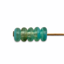 Load image into Gallery viewer, Czech glass smooth rondelle spacer beads 50pc blue green mix 4mm-Orange Grove Beads
