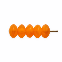 Load image into Gallery viewer, Czech glass smooth rondelle disk beads 30pc frosted orange 7x3mm-Orange Grove Beads
