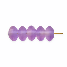Load image into Gallery viewer, Czech glass smooth rondelle disk beads 30pc frosted thistle purple 7x3mm-Orange Grove Beads
