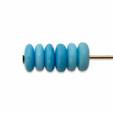 Load image into Gallery viewer, Czech glass smooth rondelle disk spacer beads 50pc opaque blue 6x2mm-Orange Grove Beads
