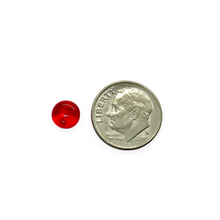 Load image into Gallery viewer, Czech glass smooth rondelle disk beads 50pc translucent ruby red 7x4mm
