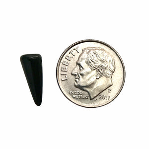 Czech glass spike cone beads 20pc shiny black 13x5mm