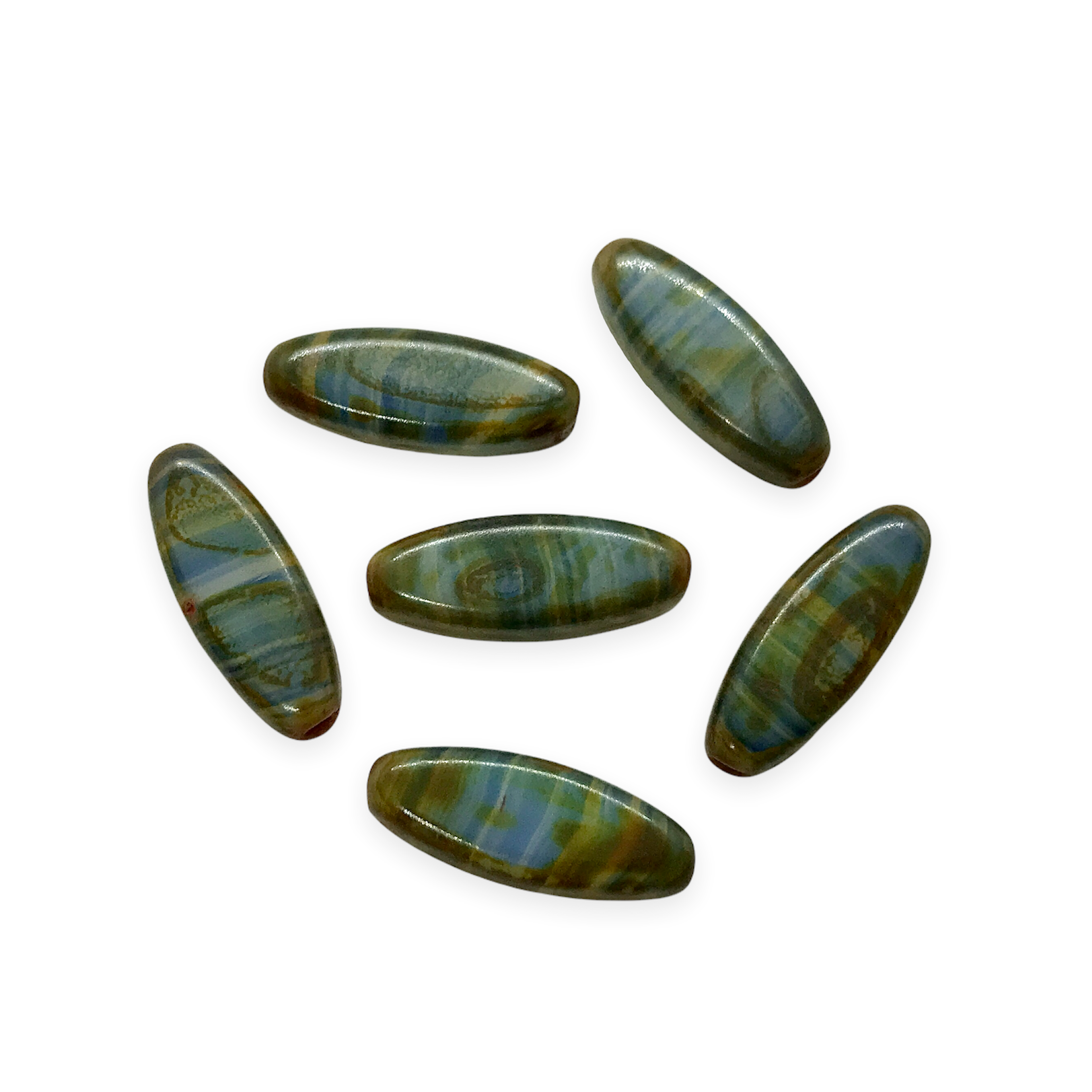 Leaf Carved Czech Beads - Picasso Beads - Czech Glass Beads