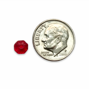Czech glass squished melon rondelle beads 30pc red 5x3mm