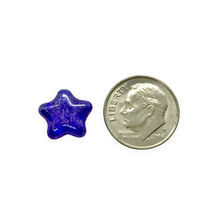 Load image into Gallery viewer, Czech glass star beads 20pc blues mix 12mm
