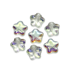 Czech glass star beads 25pc clear crystal AB 8mm-Orange Grove Beads