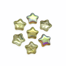Load image into Gallery viewer, Czech glass star beads charms 20pc crystal yellow rainbow AB 12mm-Orange Grove Beads
