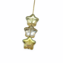 Load image into Gallery viewer, Czech glass star beads charms 20pc crystal yellow rainbow AB 12mm

