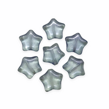 Load image into Gallery viewer, Czech glass puffy star beads charms 20pc Lumi translucent blue 12mm-Orange Grove Beads
