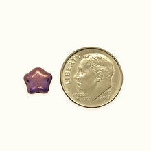 Load image into Gallery viewer, Czech glass star beads 30pc lumi plum purple 8mm
