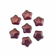 Load image into Gallery viewer, Czech glass star beads charms 25pc translucent lumi plum purple 8mm-Orange Grove Beads
