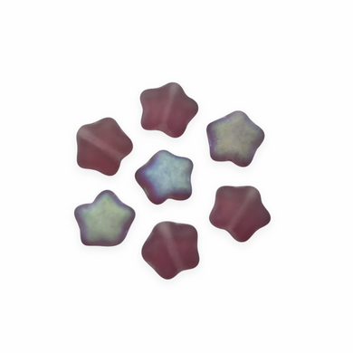 Czech glass star beads 25pc matte amethyst purple AB 8mm-Orange Grove Beads