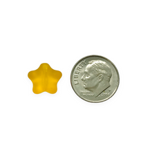 Load image into Gallery viewer, Czech glass star beads 20pc frosted yellow gold AB 12mm
