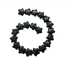 Load image into Gallery viewer, Czech glass star beads charms 20pc opaque jet black 12mm-Orange Grove Beads
