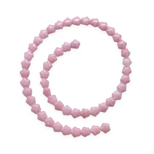 Czech glass tiny star shaped beads 50pc opaque light pink 6mm-Orange Grove Beads