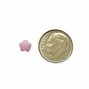 Czech glass tiny star beads 50pc opaque light pink 6mm