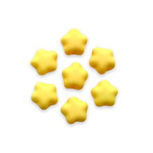 Load image into Gallery viewer, Czech glass tiny star shaped beads 50pc opaque matte yellow 6mm-Orange Grove Beads
