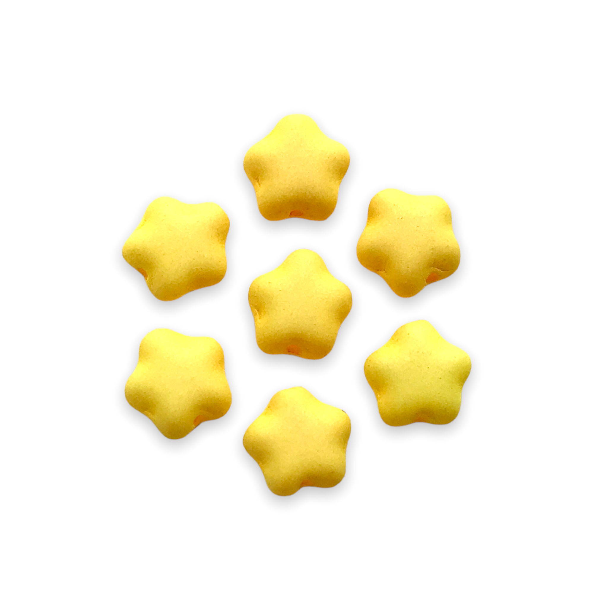 Czech glass tiny star beads 50pc opaque matte yellow 6mm – Orange