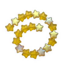 Load image into Gallery viewer, Czech glass puffed star beads 20pc frosted golden topaz AB finish 12mm-Orange Grove Beads
