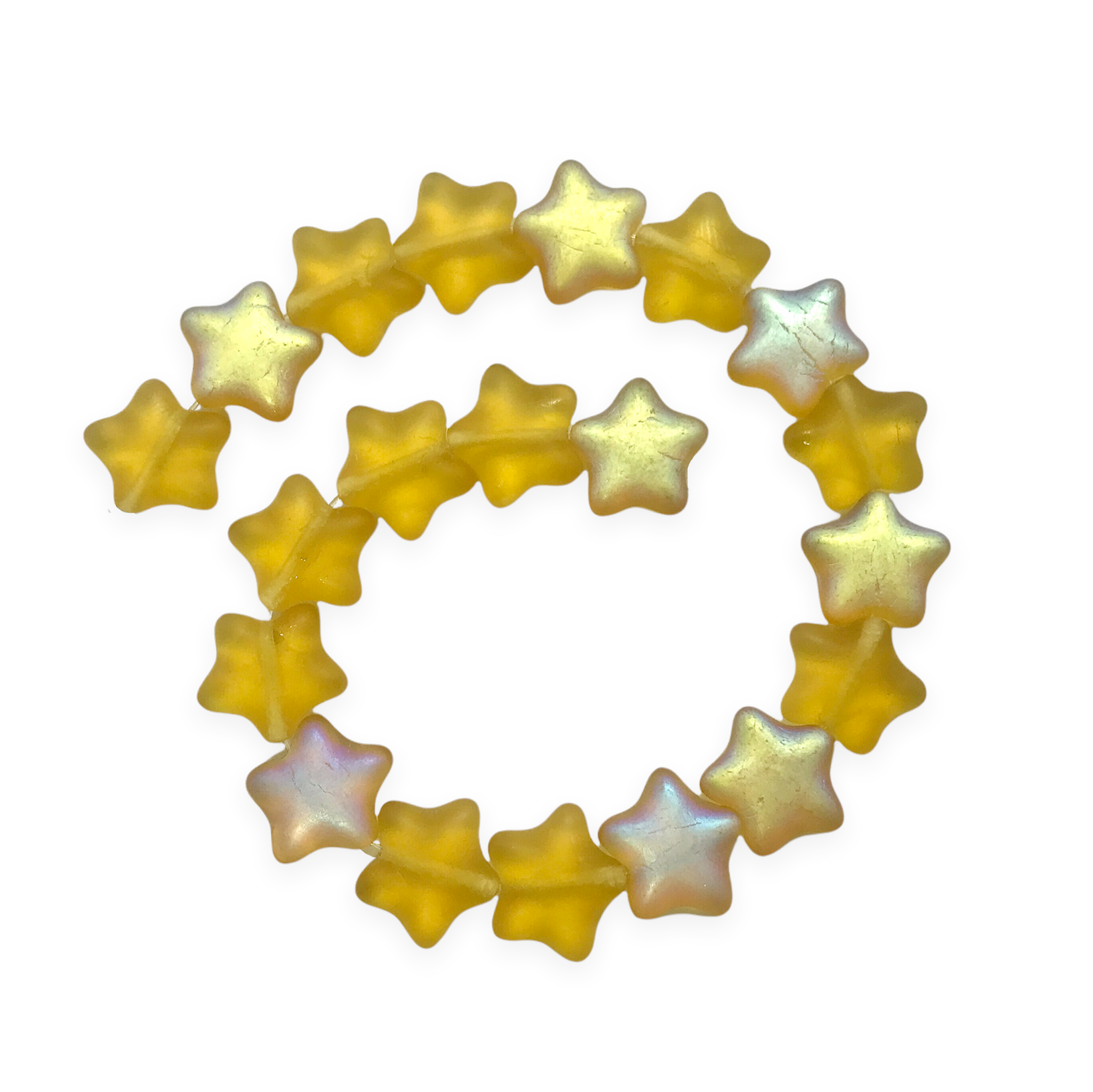 Czech glass puffed star beads 20pc golden topaz AB finish 12mm – Orange  Grove Beads