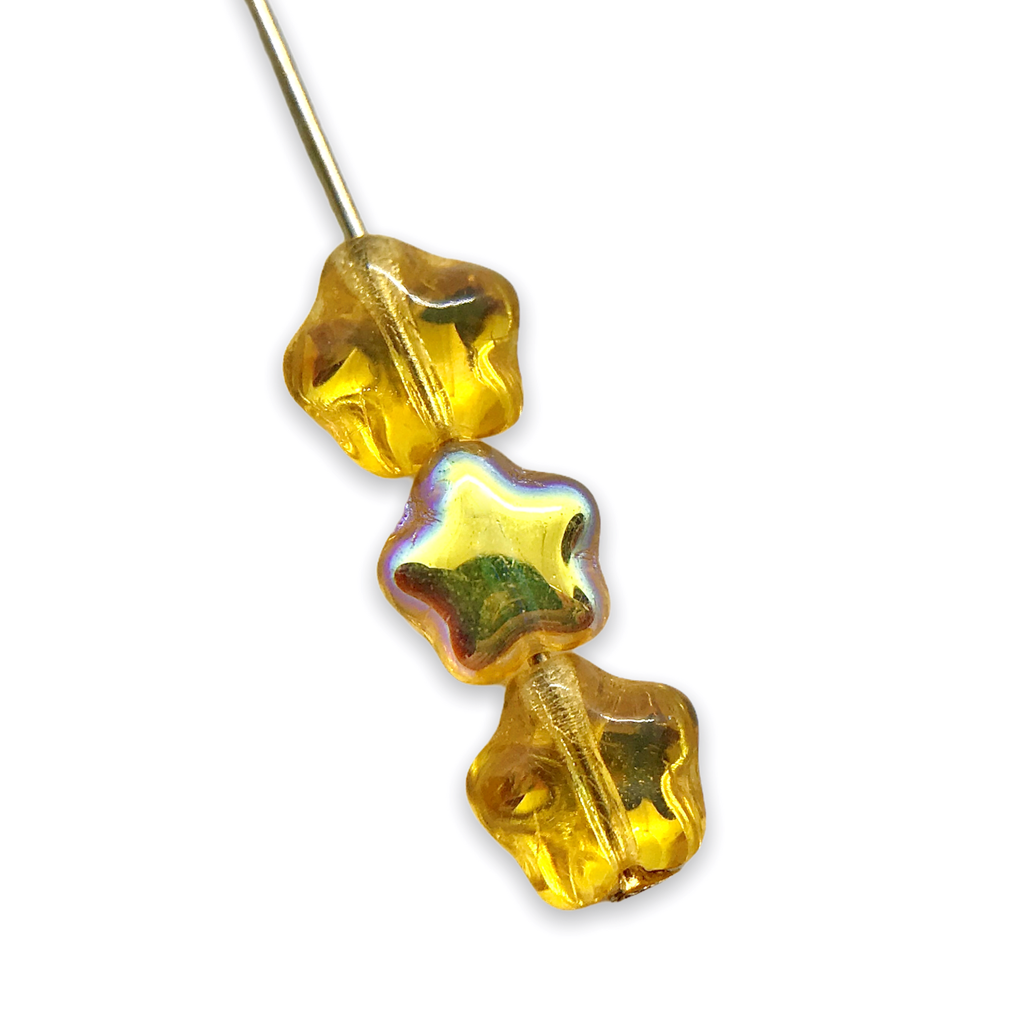 6mm Glass Star Bead Czech Glass Beads Various Colors Available Qty 50 