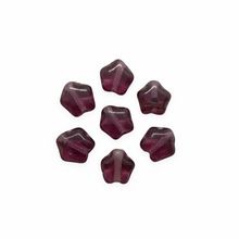 Load image into Gallery viewer, Czech glass tiny star shaped beads 50pc translucent amethyst purple 6mm-Orange Grove Beads
