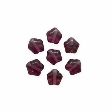 Czech glass tiny star shaped beads 50pc translucent amethyst purple 6mm-Orange Grove Beads