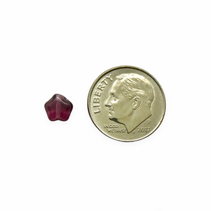 Czech glass tiny star shaped beads 50pc translucent amethyst purple 6mm