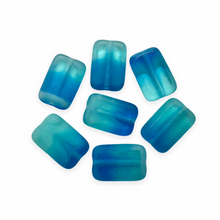 Load image into Gallery viewer, Czech glass table cut rectangle beads 10pc ocean blue gradient 12x8mm-Orange Grove Beads
