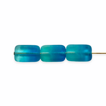 Load image into Gallery viewer, Czech glass table cut rectangle beads 10pc ocean blue gradient 12x8mm

