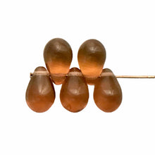 Load image into Gallery viewer, Czech glass teardrop beads 25pc brown 9x6mm-Orange Grove Beads
