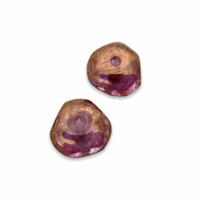 Load image into Gallery viewer, Czech glass tricut trica Charlotte rondelle beads 25pc crystal pink bronze 4x7mm
