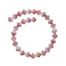 Load image into Gallery viewer, Czech glass turban Saturn beads 30pc opaque white pink 6mm
