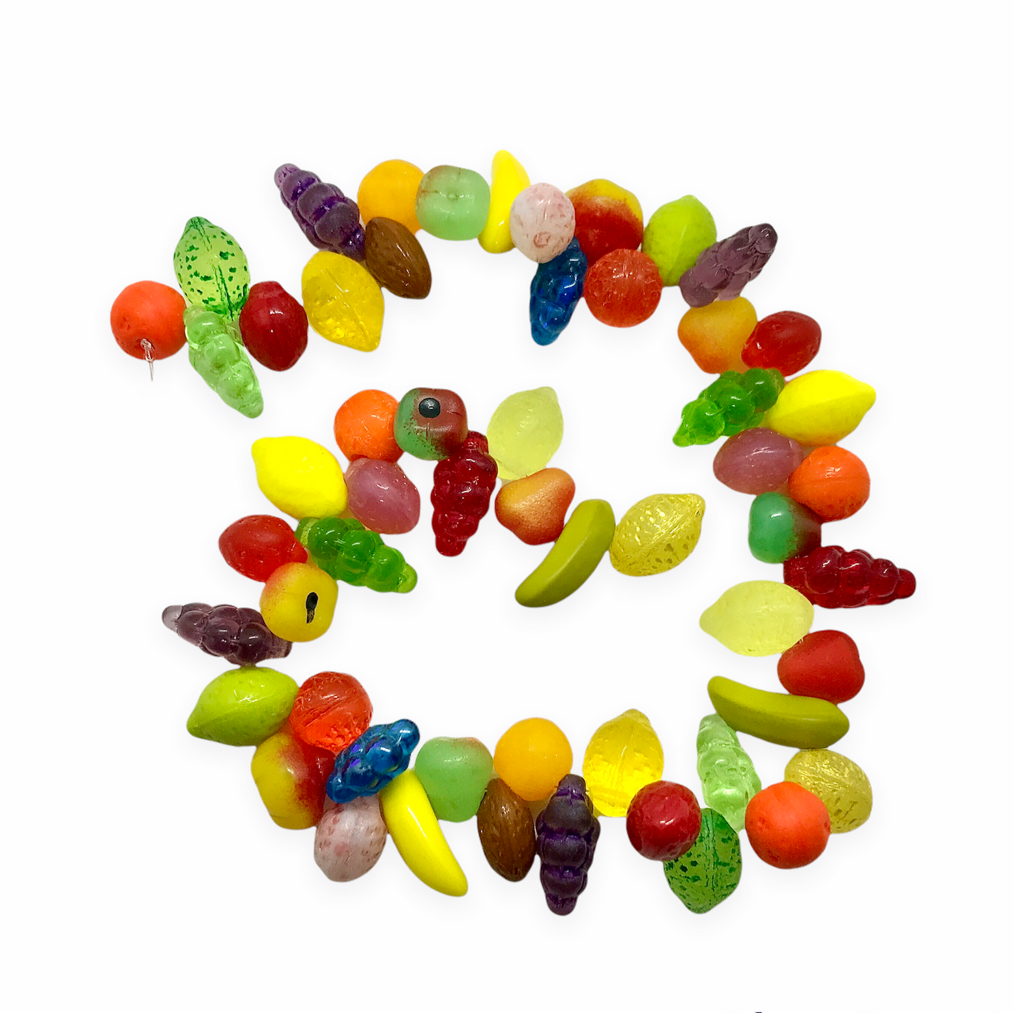 Czech glass pear fruit salad beads charms mix 12pc green red yellow & –  Orange Grove Beads