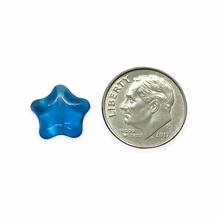 Load image into Gallery viewer, Czech Glass Patriotic Star Beads Charms 24pc red white blue 12mm July 4th
