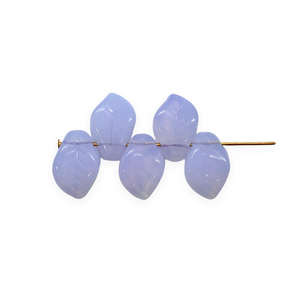 Czech glass wavy leaf beads 20pc violet opal 14x9mm side drilled-Orange Grove-beads
