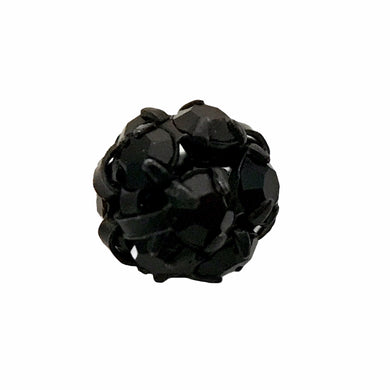 Czech rhinestone disco ball round beads 6pc black jet 6mm-Orange Grove Beads